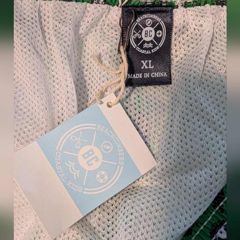 Mermaid Green Patterned Swim Trunks - Picture 6 of 7